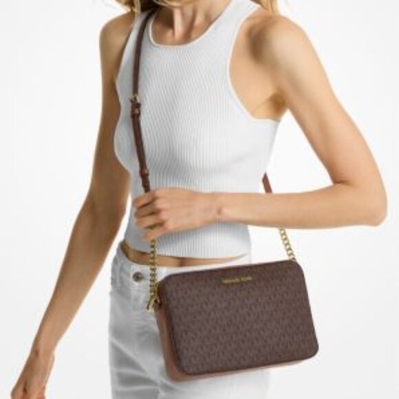 Michael Kors Jet Set East West Crossbody Brown 35F8GTTC3B NWT MSRP $378 - Picture 3 of 5